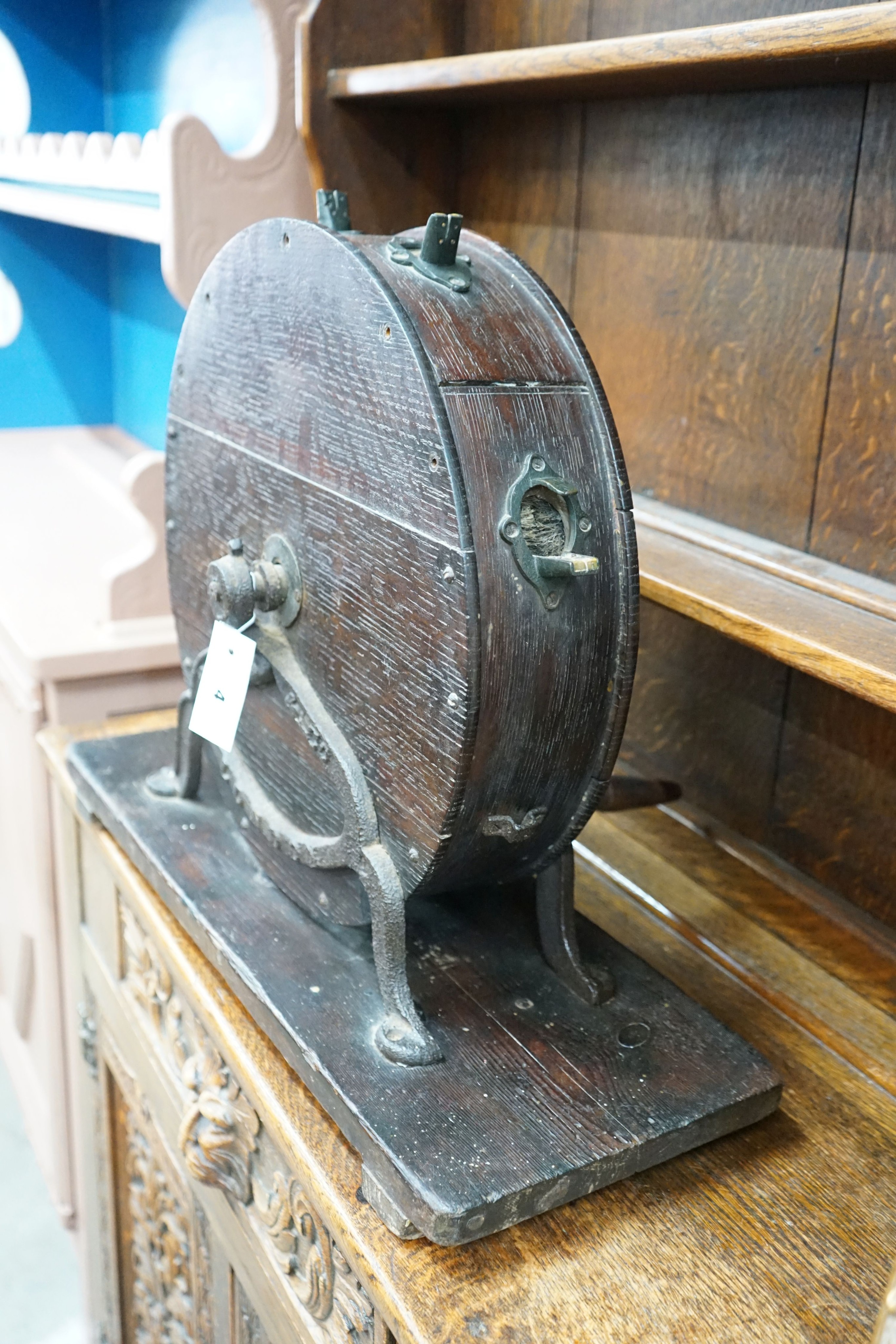 A Victorian oak knife cleaner, height 45cm